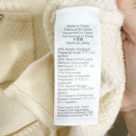 J. Crew Odette Sweater Lady Jacket with Jewel Buttons Crochet Trim Beige Size S - Picture 9 of 10